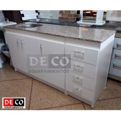  Mueble Cocina Mdf Bajo Mesada 160 Mas Granito Entero.armado