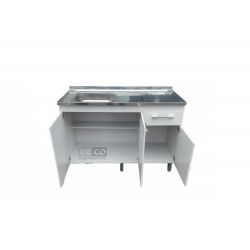 Mueble Con Mesada Acero Pileta Derecha Acero Inox 