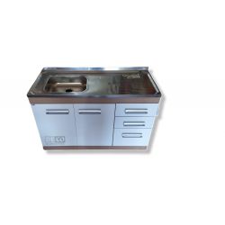 Mesada AceroPILETA IZQUIERDA + Mueble Cocina Armado Gratis