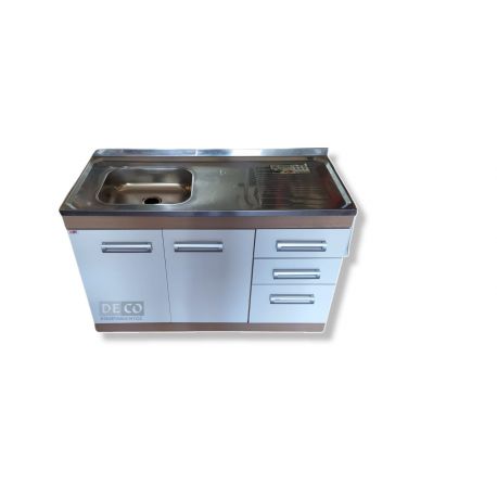 Mesada AceroPILETA IZQUIERDA + Mueble Cocina Armado Gratis