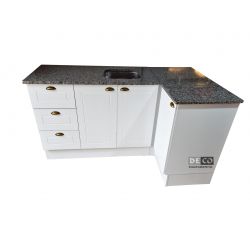 Mueble Bajo Mesada Esquinero + Granito Y Pleta